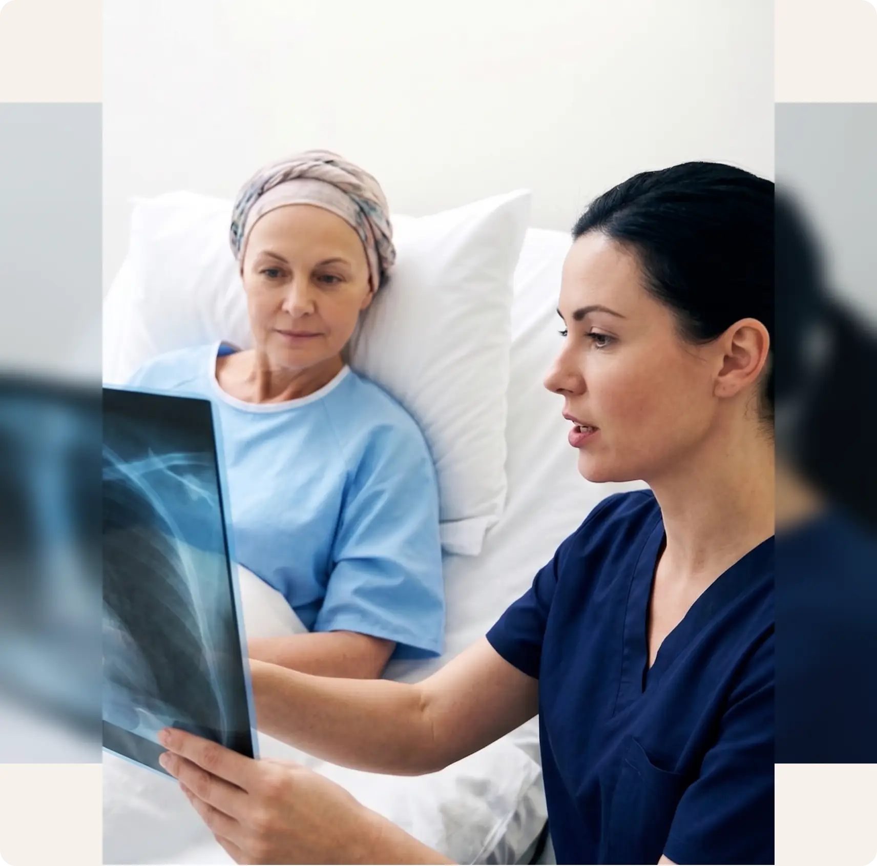Oncology patient care illustration
